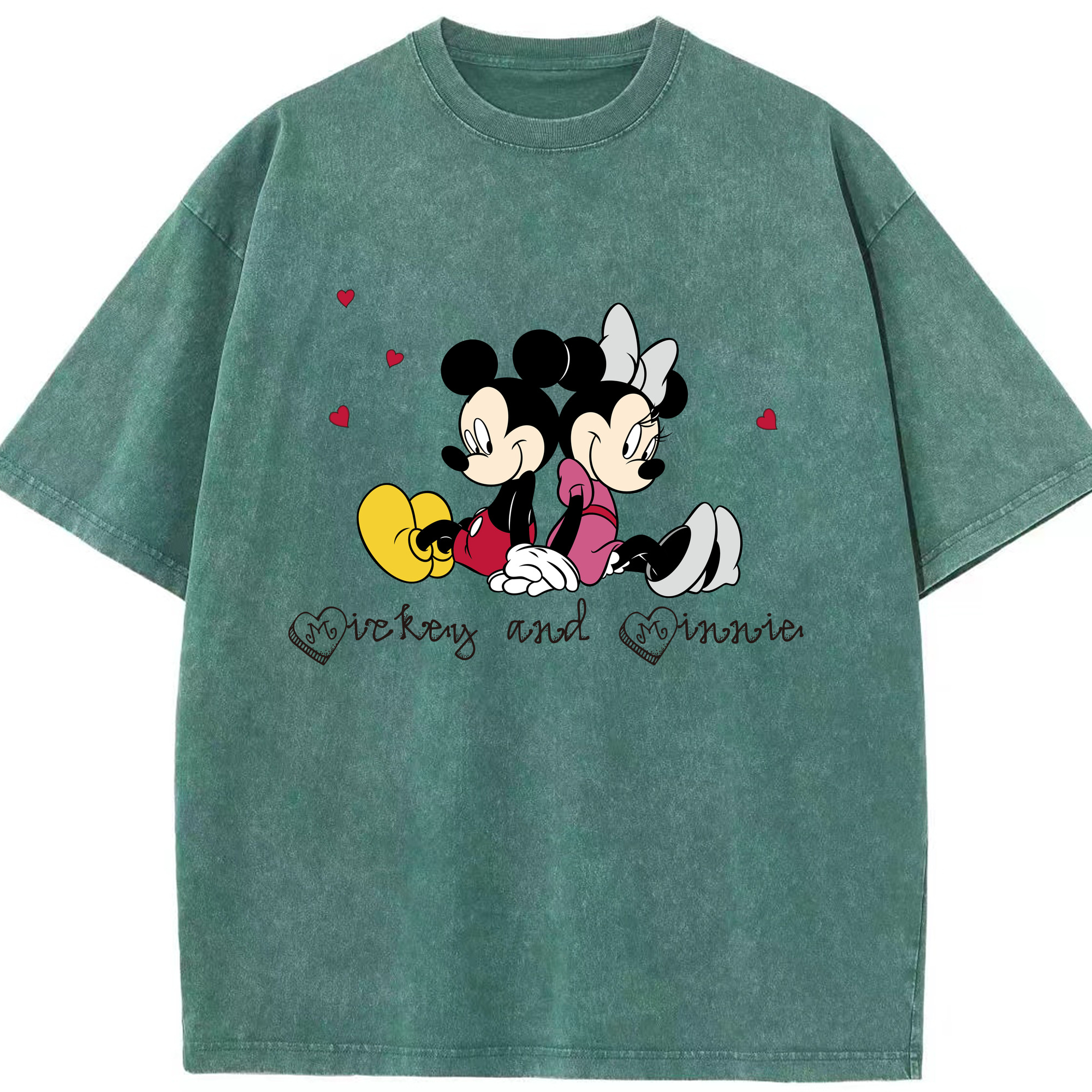 （画像用） ミッキーマウス Mickey Mouse 綿100% ヴィンテージ風 半袖Tシャツ（フロントプリント）